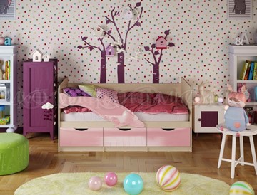 Кровать в детскую Дельфин-1, Розовый глянец 80х160 в Волгограде