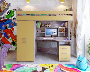 Детская кровать-шкаф Аракс, каркас Бетон, фасад Зира в Волгограде