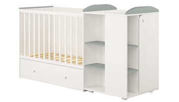 Детская кровать-шкаф с комодом POLINI Kids Ameli 800 Белый / Серый, серия AMELI в Волгограде