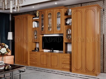 Гостиный гарнитур Альберт со шкафами, глянцевый в Волгограде