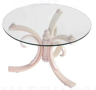 Круглый столик СЖ 5 беленый дуб/стекло в Волгограде