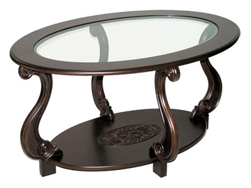Стеклянный столик в гостиную Овация-С, темно-коричневый в Волгограде