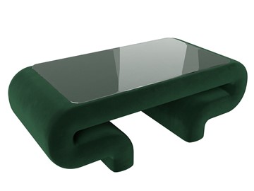 Стеклянный столик Волна, зеленый (велюр) в Волгограде