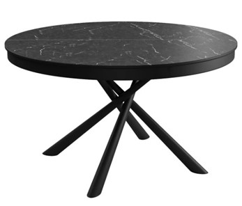 Керамический обеденный стол DikLine KR120 мрамор черный Калаката/опоры черные в Волгограде