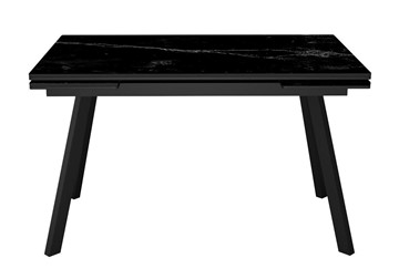 Керамический кухонный стол DikLine SKA125 Керамика Черный мрамор/подстолье черное/опоры черные (2 уп.) в Волгограде