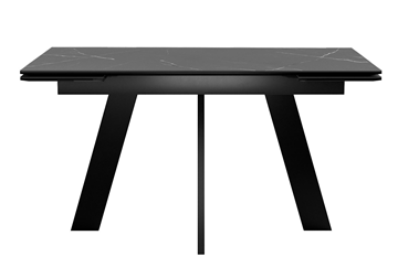 Обеденный раздвижной стол DikLine SKM140 Керамика Черный мрамор/подстолье черное/опоры черные (2 уп.) в Волгограде