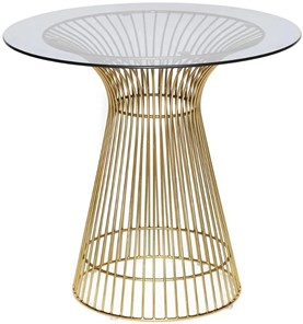 Стеклянный обеденный стол ARGO (mod. DT1471) металл/стекло, D80x74.5 черный/золотой в Волгограде