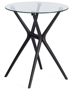 Стеклянный стол PARNAVAZ (mod. 29) пластик/стекло, 60х60х70,5 прозрачный/черный арт.19698 в Волгограде