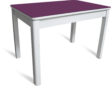 Мини-стол на кухню Айсберг-4 СТ белое/фиолетовое/массив в Волгограде