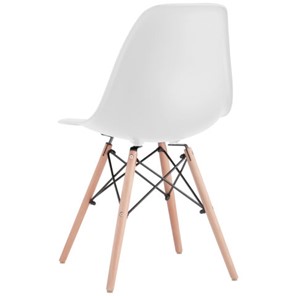 Комплект обеденных стульев 4 шт. BRABIX "Eames CF-010", пластик белый, опоры дерево/металл, 532630, 2033A в Волгограде