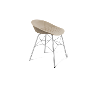 Обеденный стул SHT-ST19-SF1 / SHT-S107 (ванильный крем/хром лак) в Волгограде
