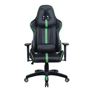 Кресло компьютерное Brabix GT Carbon GM-120 (две подушки, экокожа, черное/зеленое) 531929 в Волгограде