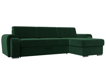 Угловой раскладной диван Лига-025, Зеленый (Велюр) в Волгограде