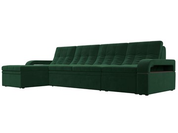 Угловой раскладной диван Лига-035 Лонг, Зеленый (Велюр) в Волгограде