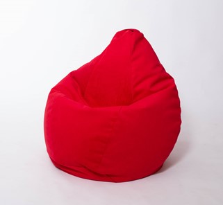 Кресло-мешок Груша большое, велюр однотон, красное в Волгограде