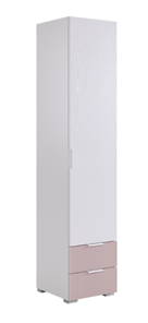 Шкаф однодверный с ящиками Зефир 107.01 (белое дерево/пудра розовая (эмаль)) в Волгограде