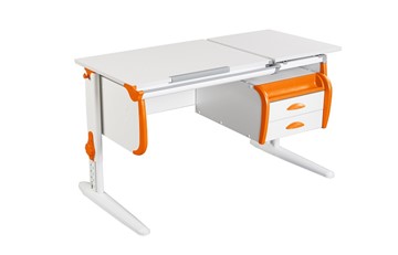 Растущий стол 1/75-40 (СУТ.25) + Tumba 3  белый/белый/Оранжевый в Волгограде