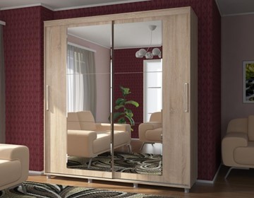 Шкаф 2-х створчатый Комфорт №12 2.0 с прямоугольными зеркалами в Волгограде