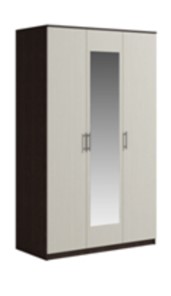 Шкаф 3 двери Светлана, с зеркалом, венге/дуб молочный в Волгограде