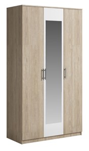Шкаф 3 двери Genesis Светлана, с зеркалом, белый/дуб сонома в Волгограде