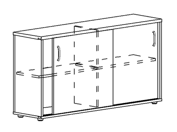 Шкаф-купе низкий Albero, для 2-х столов 60 (124,4х36,4х75,6) в Волгограде