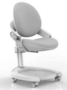 Растущее кресло Mealux ZMAX-15 Plus, Y-710 BL, белый металл, обивка серая однотонная в Волгограде