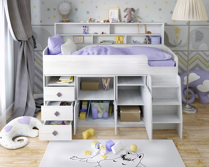 Детская кровать-чердак Малыш-5, цвет Винтерберг в Волгограде - изображение 3