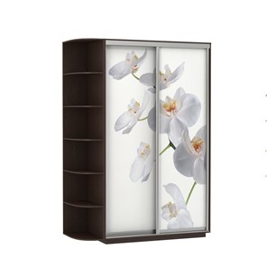 Шкаф 2-х створчатый Экспресс 1500x600x2200, со стеллажом, Орхидея белая/венге в Волгограде