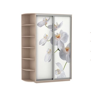 Шкаф Экспресс 1700x600x2200, со стеллажом, Орхидея белая/дуб молочный в Волгограде
