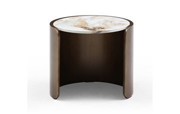 Круглый столик ET3095CI (D40) белая керамика /бронзовый в Волгограде