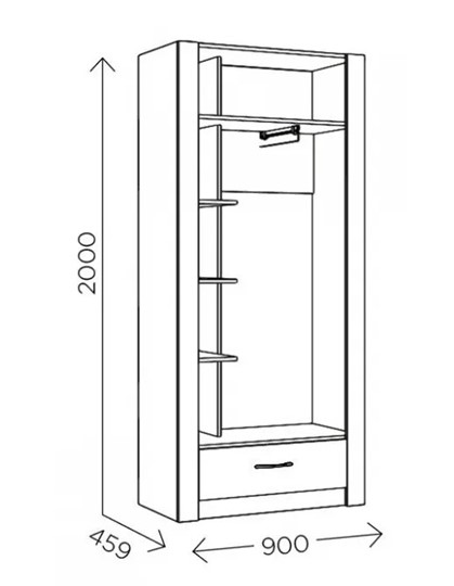 Шкаф гардеробный Ева 5 М1 дуб ирландский/белый матовый в Волгограде - изображение 2