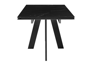 Обеденный раздвижной стол DikLine SKM140 Керамика Черный мрамор/подстолье черное/опоры черные (2 уп.) в Волгограде - предосмотр 1