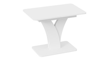 Кухонный стол раздвижной Люксембург тип 2 (Белый/Стекло белое матовое) в Волгограде