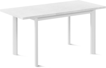 Кухонный стол раздвижной Нагано-1L (ноги металлические белые, белый цемент) в Волгограде - предосмотр 1