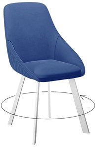 Обеденный стул 246 Поворотный, Микровелюр Z20 Синий / опоры белые в Волгограде