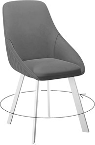 Обеденный стул 246 Поворотный, Микровелюр Z28 Темно-серый / опоры белые в Волгограде