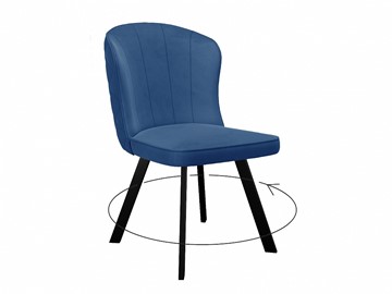 Кухонный стул 219 поворотный, микровелюр B8 blue, ножки черные в Волгограде