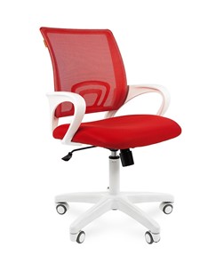 Компьютерное кресло CHAIRMAN 696 white, ткань, цвет красный в Волгограде