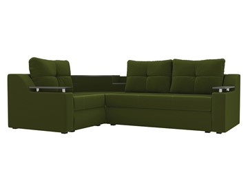 Угловой раскладной диван Тесей Боннель, Зеленый (Микровельвет) в Волгограде