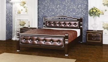 Спальная кровать Карина-11 (Орех Темный, обивка бриллиант) 120х200 в Волгограде