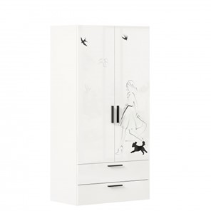Шкаф 2х-дверный комбинированный Джоли ЛД 535.040, Серый шелк в Волгограде